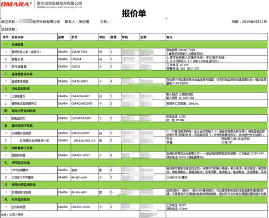 邁世動環監控系統軟硬件系統報價